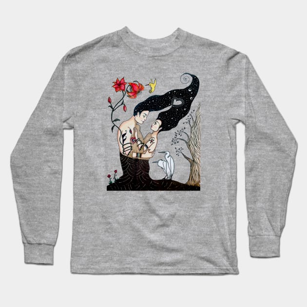 Spiritual Connection Long Sleeve T-Shirt by rosana art